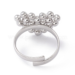 Non-Tarnish 304 Stainless Steel Rings Heart Adjustable Ring for Women&nbsp;RJEW-E055-01P