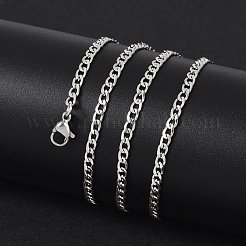 Non-Tarnish 201 Stainless Steel Curb Chains Necklaces&nbsp;NJEW-R063-39P