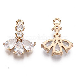 Brass Micro Pave Cubic Zirconia Pendants&nbsp;X-KK-R111-004-B01