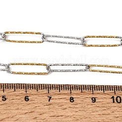 5MM Duo Tone 304 Stainless Steel Textured Paperclip Chain Necklaces for Women Men&nbsp;SA-CBA37BC-20GP