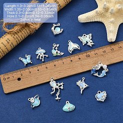 Alloy Rhinestone & Enamel Pendants&nbsp;FIND-YW0007-33