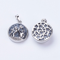 Natural Snowflake Obsidian Pendants&nbsp;G-K234-A06