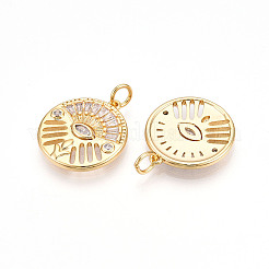 Brass Micro Pave Cubic Zirconia Pendants&nbsp;ZIRC-T016-21