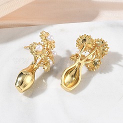 Brass Stud Earrings for Women&nbsp;EJEW-A168-12G
