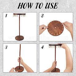 Wood Hanging Necklace Organizer Display Stands&nbsp;NDIS-WH0001-27G