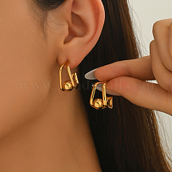 Square with Round Stainless Steel Stud Earrings&nbsp;CE7913