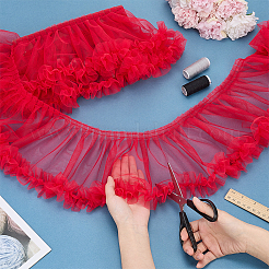 2 Yards Polyester Ruffled Trimming&nbsp;DIY-PH0038-24A