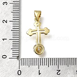 Brass Micro Pave Cubic Zirconia Pendants&nbsp;KK-C090-02G