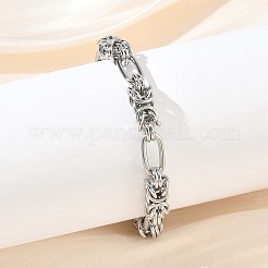 Unisex 304 Stainless Steel Byzantine Chains Bracelets&nbsp;BJEW-G790-06P