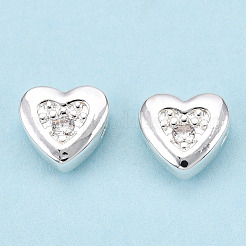 Brass Micro Pave Cubic Zirconia Beads&nbsp;FIND-Z035-18S