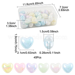 40Pcs UV Plating Acrylic Beads&nbsp;MACR-FS0002-18