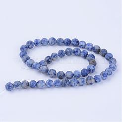 Natural Blue Spot Jasper Beads Strands&nbsp;G-Q462-6mm-06
