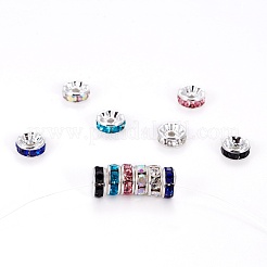 Brass Rhinestone Spacer Beads&nbsp;RB-JP0002-09