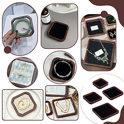4Pcs 4 Styles Square Wood Display Trays for Rings Earrings Bracelets&nbsp;ODIS-PH0009-26