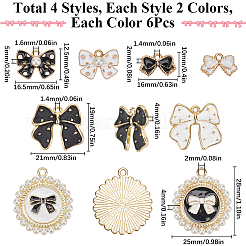48Pcs 8 Styles Alloy Enamel Pendants&nbsp;ENAM-SC0005-66