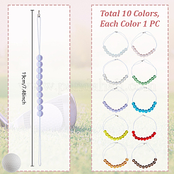 10Pcs 10 Colors Elastic Cords and Glass Golf Beads Count Stroke Score Counter&nbsp;HJEW-DR00088