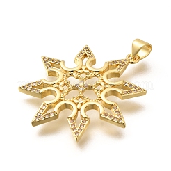 Rack Plating Brass Micro Pave Cubic Zirconia Pendants&nbsp;KK-L226-020G