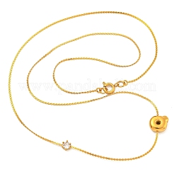 304 Stainless Steel Micro Pave Cubic Zirconia Pendant Necklaces&nbsp;NJEW-H017-01G-Q