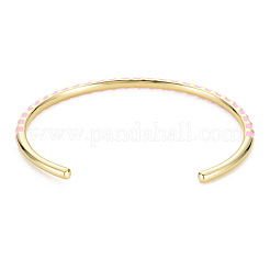 Twisted Brass Enamel Cuff Bangle&nbsp;BJEW-T020-02-NF
