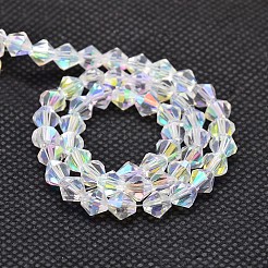 Imitate Austrian Crystal Electroplate Bicone Glass Bead Strands&nbsp;X-GLAA-F029-4x4mm-A01