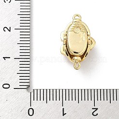 Flower Brass Micro Pave Cubic Zirconia Box Clasps&nbsp;KK-H537-23B-G