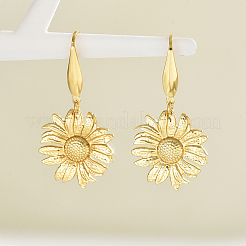 201 Stainless Steel Flower Dangle Earrings&nbsp;PY2290