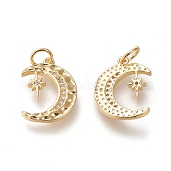 Brass Micro Pave Cubic Zirconia Pendants&nbsp;X-KK-M209-01G