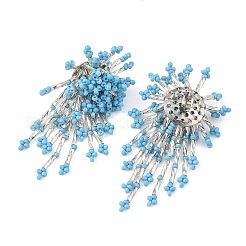 Glass Seed Beads Stud Earrings for Women&nbsp;EJEW-MZ00760