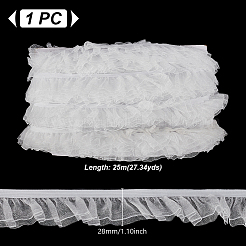 Polyester Pleated Elastic Lace Trim&nbsp;DIY-WH0656-82A