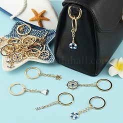 24Pcs 6 Style Alloy Enamel Keychains&nbsp;KEYC-YW00232