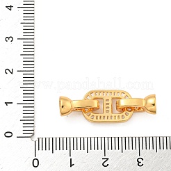 925 Sterling Silver Micro Pave Clear Cubic Zirconia Fold Over Clasps&nbsp;STER-U001-15G