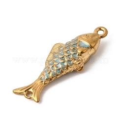 304 Stainless Steel Enamel Fish Connector Charms&nbsp;STAS-B128-55G-04