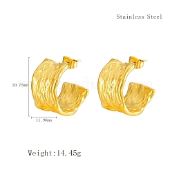 French Retro 304 Stainless Steel C-shaped Stud Earrings&nbsp;VD7473