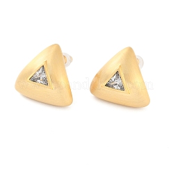 Triangle Brass Drawbench Stud Earring&nbsp;EJEW-L288-007G