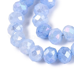 Electroplate Crackle Imitation Jade Glass Beads Strands&nbsp;LS-EGLA-Q131-02C-01