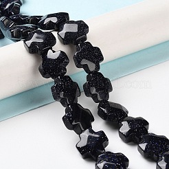 Synthetic Blue Goldstone Beads Strands&nbsp;G-K357-C09-01