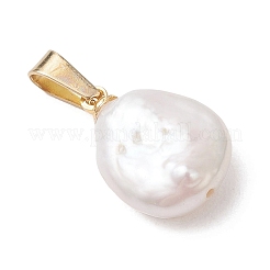Natural Keshi Pearl Pendants with 304 Stainless Steel Snap on Bails&nbsp;PALLOY-JF05102