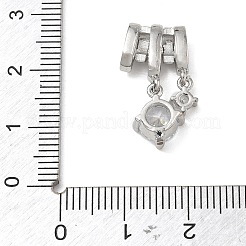 Brass Micro Pave Clear Cubic Zirconia Pendants&nbsp;CU-CBABB5B-03P