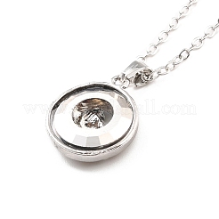 Bird Donut Pendant Necklace for Women&nbsp;NJEW-I113-14P