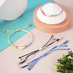 8Pcs 8 Colors Gradient Color Adjustable Braided Segment Dyed Nylon Bracelets&nbsp;AJEW-TA0001-31