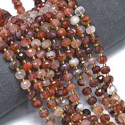 Natural Red Hematoid Quartz/Ferruginous Quartz Beads Strands&nbsp;G-K389-E81-01
