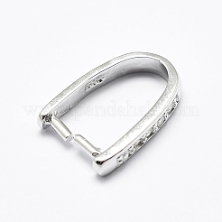 Anti-Tarnish Rhodium Plated 925 Sterling Silver Micro Pave Cubic Zirconia Pendant Bails&nbsp;STER-P034-09P
