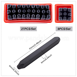 2 Sets 2 Styles Carbon Steel Stamps&nbsp;AJEW-UN0001-98A