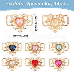 14Pcs 7 Colors Alloy Rhinestone Shoelace Charms&nbsp;FIND-GO0001-51