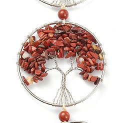 Natural Red Jasper Car Hanging Decorations&nbsp;HJEW-L026-02P