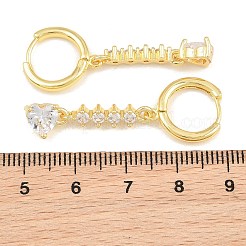 Brass Micro Pave Cubic Zirconia Hoop Dangle Earrings&nbsp;KK-CBA8324-07G-02