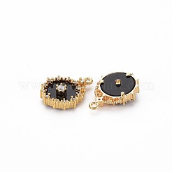 Brass Micro Pave Clear Cubic Zirconia Pendants&nbsp;KK-S356-677
