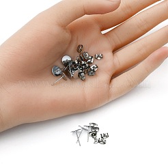 100Pcs 304 Stainless Steel Stud Earring Findings&nbsp;STAS-YW0001-43C