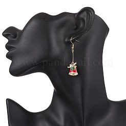 Christmas Bell Alloy Enamel Pendant Necklace & Dangle Earrings Sets&nbsp;SJEW-JS01344