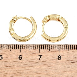 Brass Pave Cubic Zirconia Hoop Earrings&nbsp;KK-CBAD104-04G-I